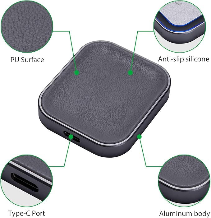 for Airpod Charger, Designed Wireless Charger for Airpods 4(ANC)/3rd/2nd Gen, for New AirPod Pro 3 (2025)/ 2nd Gen, Wireless Earbuds, Slim & Compact for Travel Home Office, (Grey)