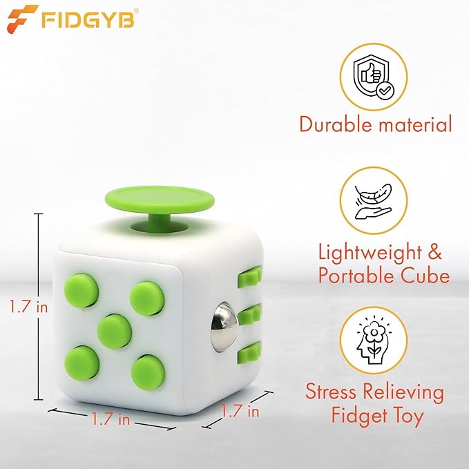 2PCS Cube Fidget Stress Relief Toy for Adults & Kids, Smooth, Quiet Sensory Toy for Anxiety, Focus & ADHD Idea[BR+LGB][2PCS]