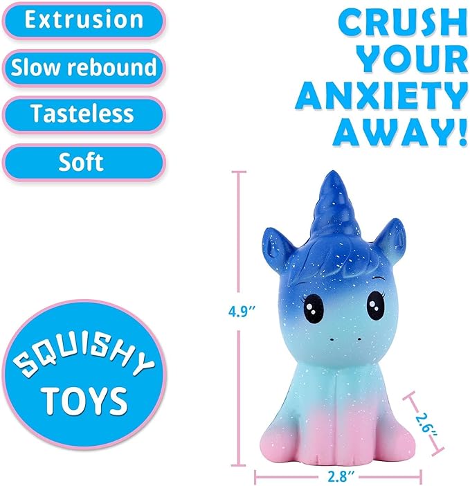 Anboor 4.9 Inches Squishies Unicorn Galaxy Kawaii Soft Slow Rising Scented Animal Squishies Stress Relief Kids Toys (Galaxy)