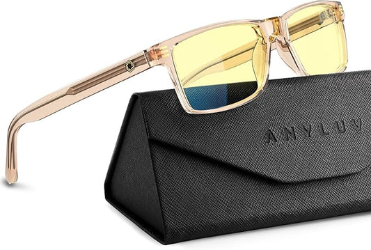 ANYLUV Blue Light Glasses Men Woman, Blue Light Blocking Glasses for Computer Gaming, Eye Strain Relief Eye Protection