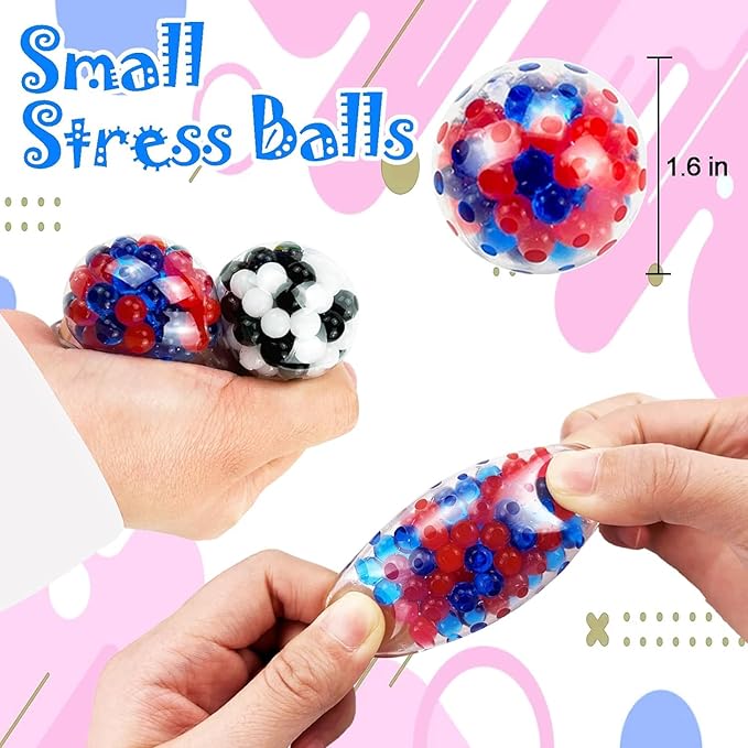 35PCS Stress Balls, Squishy Squeeze Balls Bulk, Sensory Balls, ADHD Stress Relief for Adults , Classroom Prizes, Party Favors, Birthday Gift, Goodie Bag Stuffers