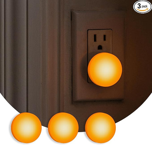 Loftie Night Lights Plug into Wall - 0.5W Plug in Night Light - Warm Amber Glow, Wall Light Sensing Dusk to Dawn - 2000K, UL Certified - Nightlight for Bathroom, Hallway, Bedroom Decor, Kitchen,3-Pack