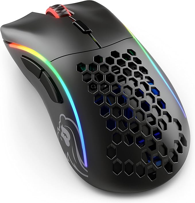 Glorious Model D- (Minus) Wireless Gaming Mouse - 67g Superlight Honeycomb Design, RGB, Ergonomic, Lag Free 2.4GHz Wireless, Up to 71 Hours Battery - Matte Black