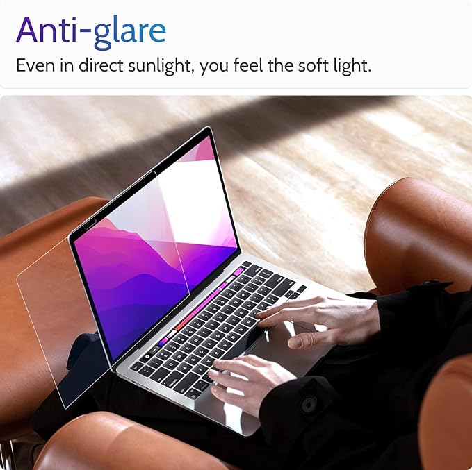 3-Pack Anti Blue Light Screen Protector for MacBook Pro 13 Inch(2016-2022,M1,M2)&MacBook Air 13In(2018-2021,M1), 13.3" Mac Laptop Glare Filter Uv Blocker Shield Cover Eye Protection Film