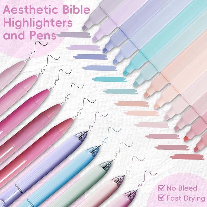 XKDOUS Bible Study Supplies Journaling Kit for Women, Bible Study Kit Includes Prayer Journal, Emergency Card, Highlighters, Tabs & More for Journaling. Great for Christian Gifts Scripture Study, Pink