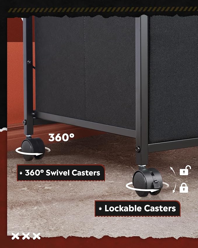 DEVAISE Mobile File Cabinet, Rolling Printer Stand with 3 Drawers, Fabric Vertical Filing Cabinet fits A4 or Letter Size for Home Office, Black