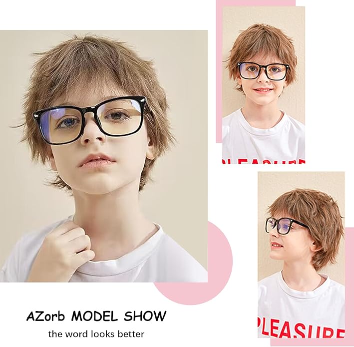 AZorb 2Pack Kids Blue Light Blocking Glasses - TR90 Unbreakable Computer Screen Glasses for Boys & Girls