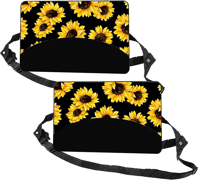 Airplane Foot Hammock Ajustable Foot Hammock for Plane Travel Essentials Comfort Leg Footrest Long Flight Essentials for Adult,Travel Accessories for Car,Offfice,Airplane(Sunflower, 2 Pack)