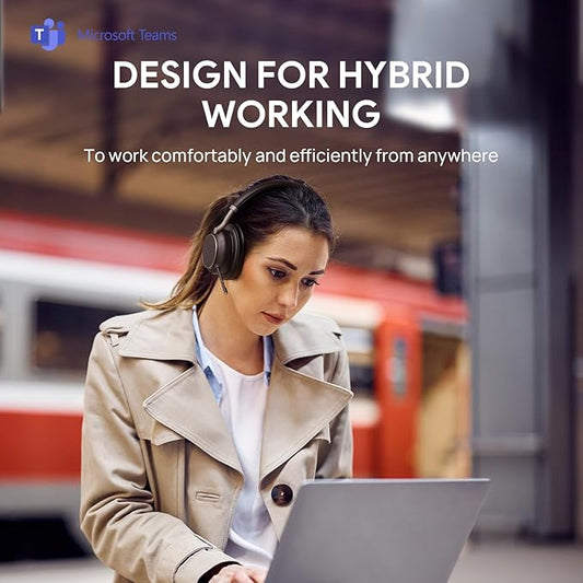 Yealink BH76 Plus UC Wireless Headset for Work, Bluetooth Headsets with Microphone Active Noise Cancelling, Retractable Mic Arm, ANC Business Headsets for Teams Zoom Meeting Call, Switchable Earpads