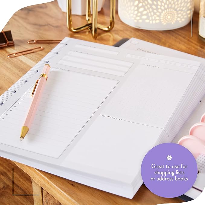 Happy Planner Plans + Notes Planner Refill Paper, 100 Sheets of Lined and Dashboard Layout Notebook Paper for Journals, Classic Size, 7"x 9.75"