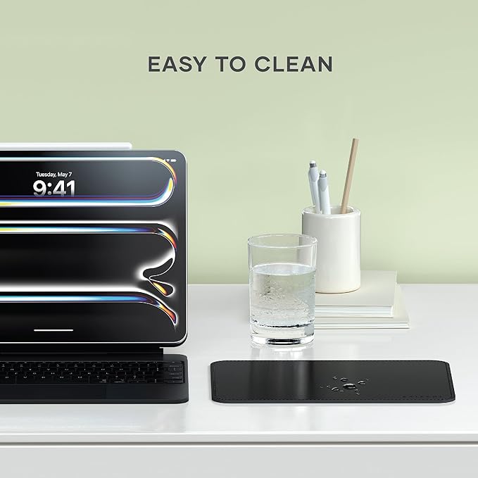 Satechi Vegan-Leather Mouse Pad, Ergonomic, Reversible, Scratch and Water Resistant, Easy to Clean, for Office and Home, 9.8" x 7.5" x 0.14" - Black