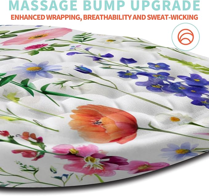 Ergonomic Mouse Pad Wrist Support with Memory Foam Massage Bulge, Carpal Tunnel Pain Relief Mousepad Wrist Rest for Mouse(12x8 inch, Flowers)