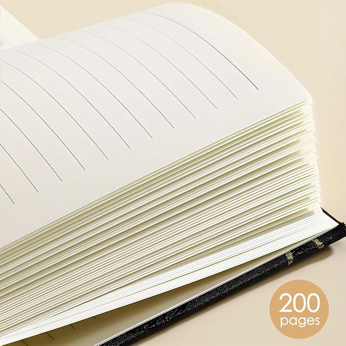 Butterfly Notebook, Journals for Women, Hardcover Notebook, Lay-flat, A5, 6x8, Lined, Dream Journal, Personal Journal, Beautiful Journal, Notebooks for School, Embroidered Journal, Diary, Black