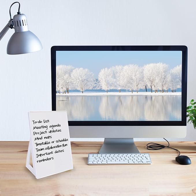 Magnetic Dry Erase Board White Board, 11.8'' x 8.3'', Small Stand-Up or Hangable Desktop Dry Erase White Board, Mini Dry Erase Whiteboard Easel for Desk with Two Markers and Four Magnets