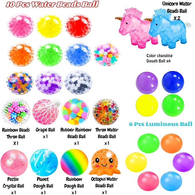 30Pcs Large Stress Balls, Squeeze Toys Squishy Balls ,Fidget Sensory Toys for Adults Anxiety Relief ,Party Favors Christmas Easter Birthday Party Supplies Goodie Bag Stuffers Classroom Prizes