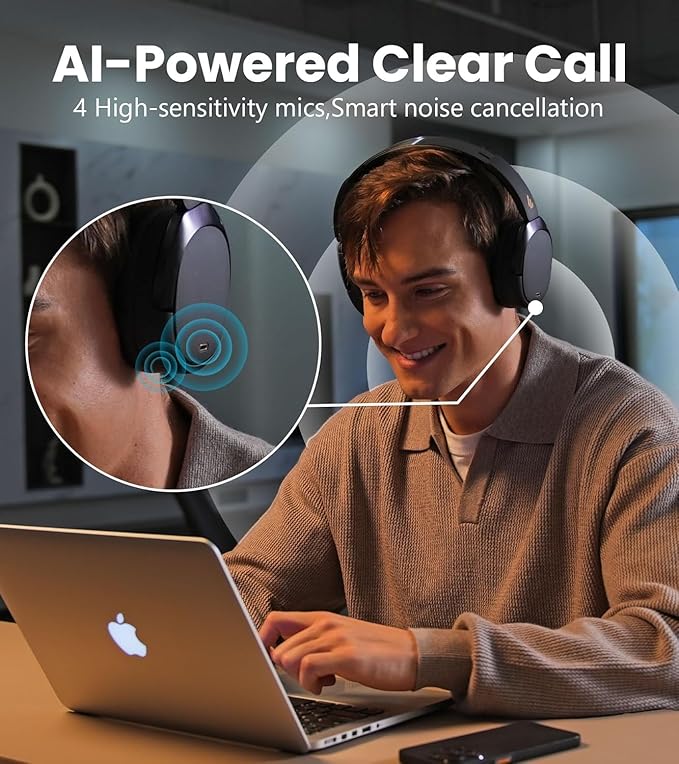 Edifier WH950NB Gen 2 Wireless Hybrid Active Noise Cancelling Headphones, Hi-Res Audio with LDAC 8-Level ANC, Spatial Sound 80H Playtime Bluetooth 5.4 Foldable 3.5mm AUX, Travel Case - Black