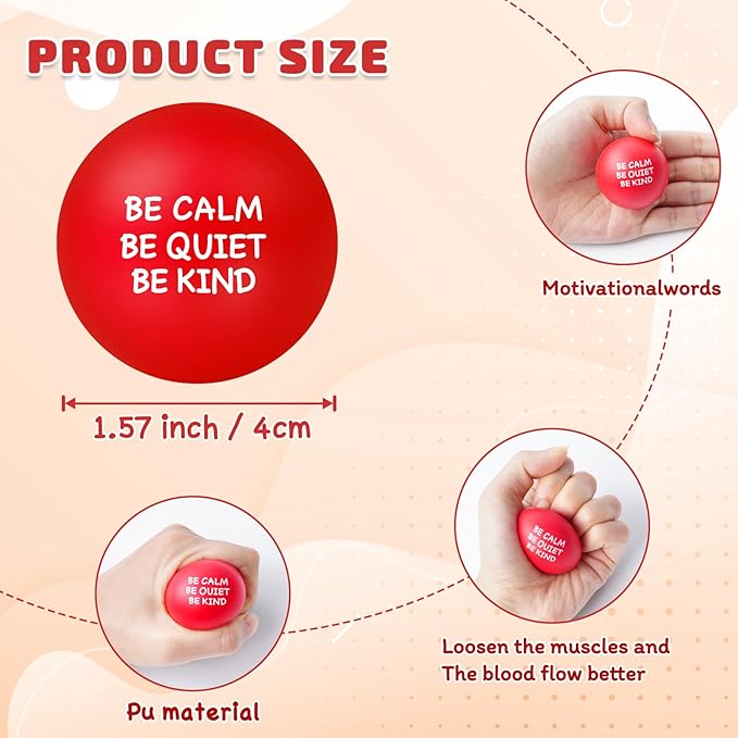 54PCS Motivational Stress Balls for Adults and Kids - Stress Balls Bulk Soft Sponge Squeeze Toys with Inspirational Quotes | Office Classroom Stress Relief Gifts | Anxiety Relief Fidget Toys