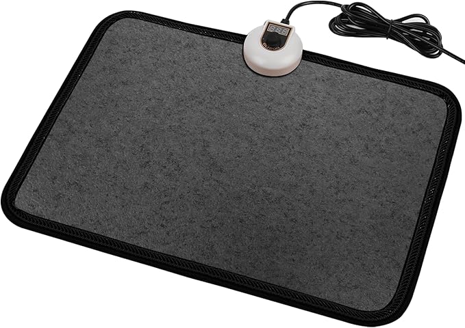 Electric Heated Floor Mats Under Desk, Heated Foot Warmer - 110v Toes Warming Heater for Office and Home (Black)