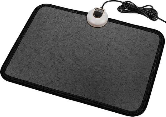 Electric Heated Floor Mats Under Desk, Heated Foot Warmer - 110v Toes Warming Heater for Office and Home (Black)