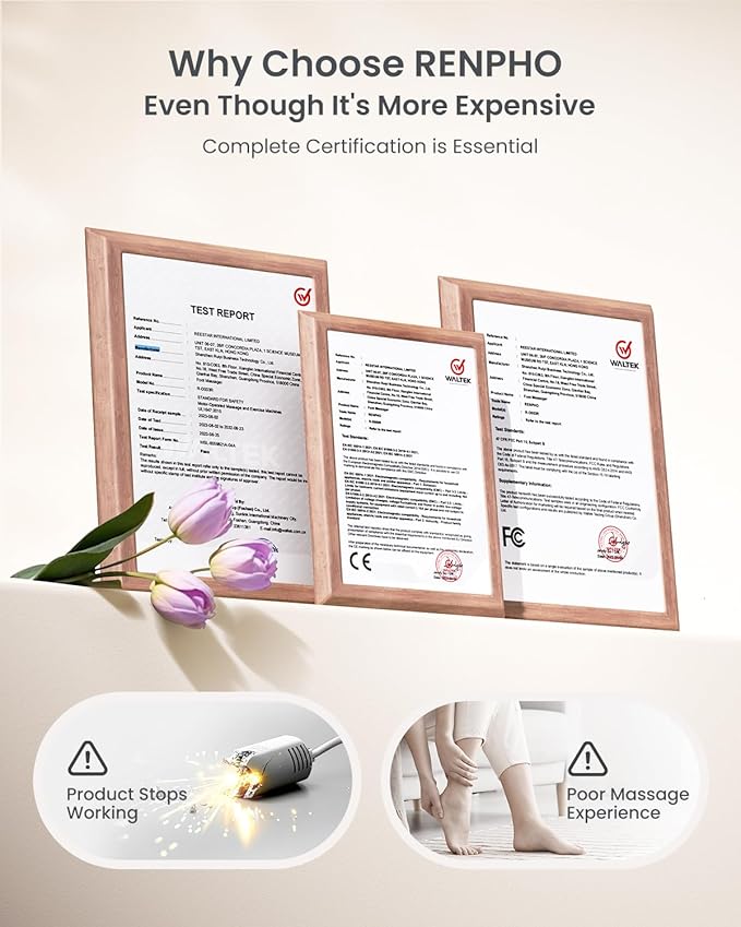 RENPHO Foot Massager Machine with Heat [2025 Upgraded], Shiatsu Foot Massager for Plantar Fasciitis, Birthday Gifts for Women, Wireless Control, WMF02