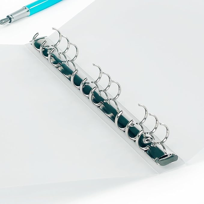 B5 9-Ring Binder Cover with Snap Button Closure, Transparent Plastic Refillable Organizer Loose Leaf Folders Notebook Shell Protector for Enhanced Document Organization (278x220mm)