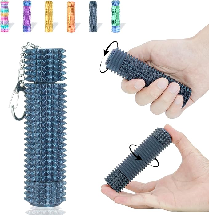 Fidget Roller Adults Teens Sensory Little Stim Gadget for Anxiety Relief Mild Ouchie,Desk Focus Tool Portable Hand Spinner Gifts Idea White Elephant Stocking Christmas(Shimmer Black,Compact Fit)