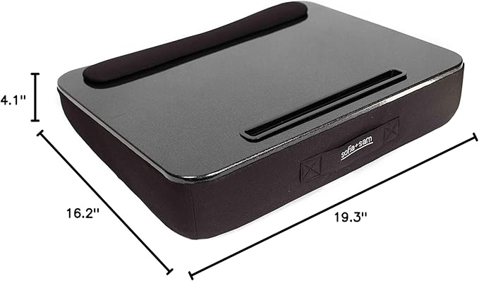 Sofia + Sam All Purpose Lap Desk (Black Sparkle Top) with Tablet Slot | Supports Laptops Up to 17 Inches
