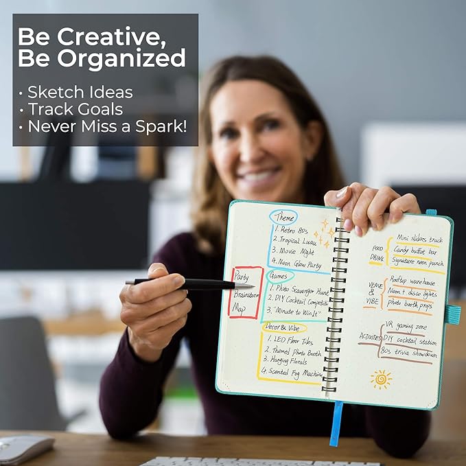 Planner 2025-2026 Daily Weekly and Monthly,6.5"x3.75",18 Months Spiral Bound Calendar Agenda with Self-adhesive Pen Holder,2026 Academic Plan with Vegan Leather Soft Cover,Light Blue