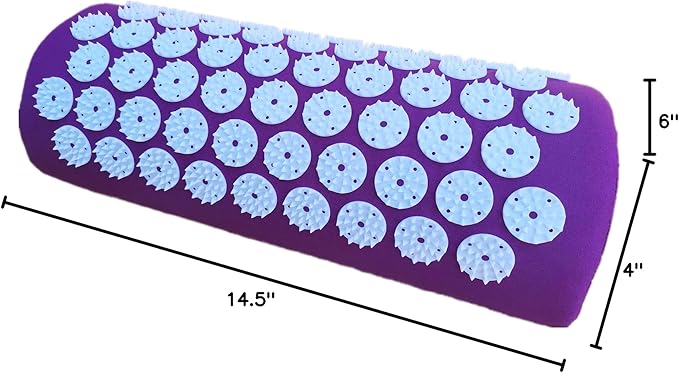 Acupressure Pillow Acupuncture Massager for Massage Neck Back Head Pain Relief, Relieves Muscle Stress Relaxation, Purple