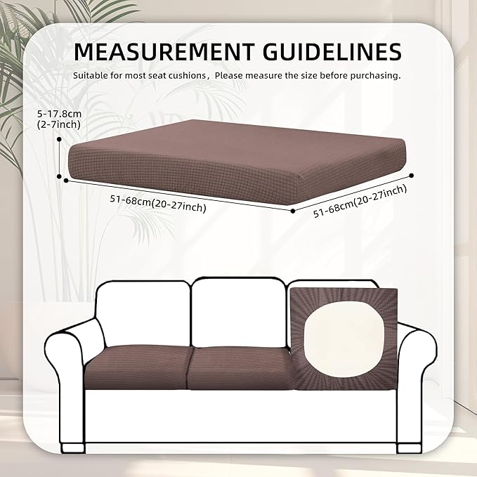 8Pcs Stretch Patio Cushion Covers,Outdoor Couch Covers Replacement,Outdoor Couch & Sofa Slipcovers,for Patio Furniture Cushion Covers,Washable Reusable Furniture Protector (Camel,Cover Only)