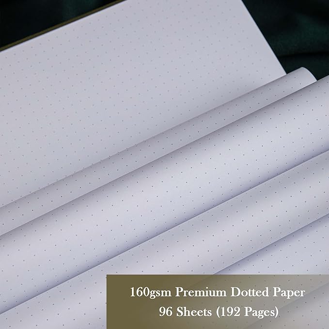 Bullet Dotted Journal, No Bleed Thick 160gsm Dotted Journal, A5 Dot Notebook, 5.8 X 8.2 IN, Hardcover Notebooks for Personal Organizers