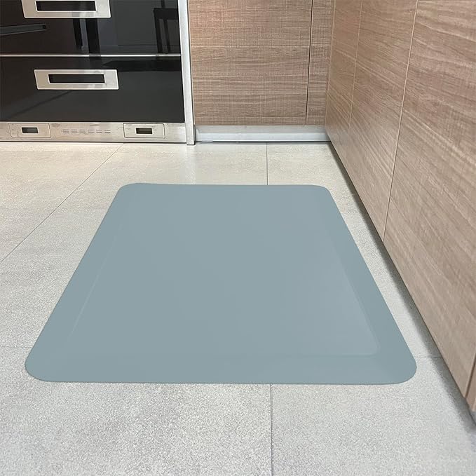 1" Extra Thick Anti Fatigue Floor Mat 70" L x 17" W,Kitchen Mat, Standing Desk Mat,140D Advanced PU Foam Ergonomic Comfort at Home, Office, Garage, Sink (Denim)