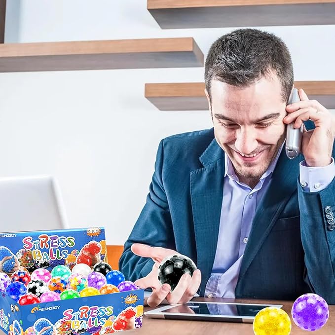 70PCS Stress Balls, Squishy Squeeze Balls Bulk, Sensory Balls, ADHD Stress Relief for Adults , Classroom Prizes, Party Favors, Birthday Gift, Goodie Bag Stuffers