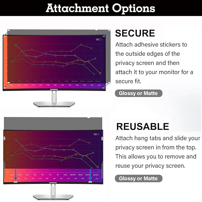 38 Inches Privacy Screen Filter for 21:9 Ultrawide Curved Monitor | Computer Privacy Shield | Anti Glare | Anti Blue Light Protector