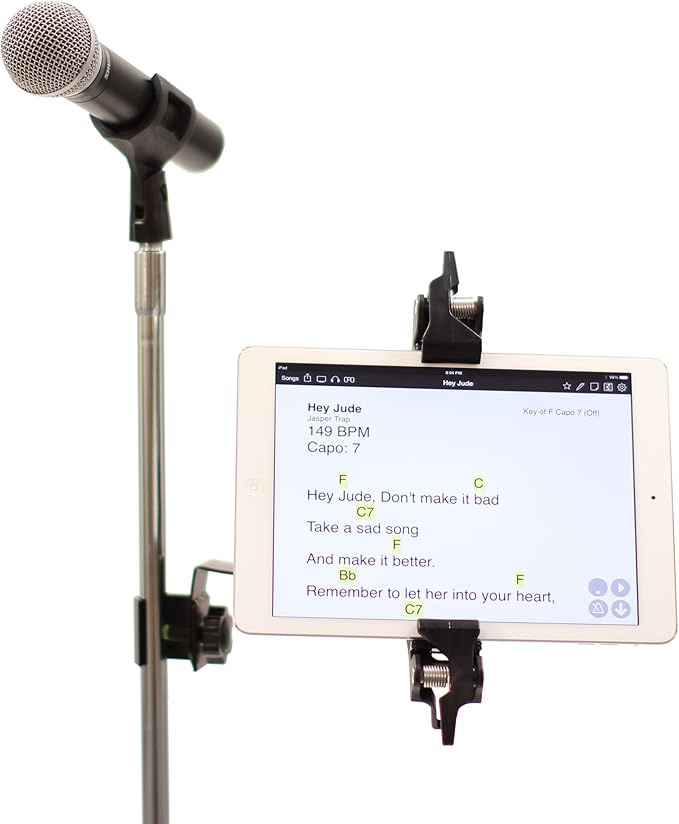 AirTurn Manos Universal Tablet and Phone Holder with Side Mount Clamp (Microphone and Mic Stand Not Included)