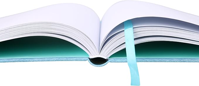 Eccolo Large Lined Journal Notebook, Hardbound Fabric Cover, Writing Journal, 256 Ruled White Pages, Ribbon Bookmark, Lay Flat, Desk Size for Work or School, Wide Stripes (Blue, 8x10 inches)