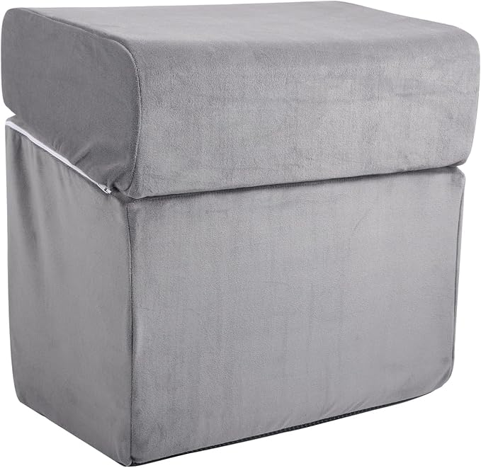 Adjustable Foot Rest Under Desk, Ergonomic Foot Support Cushion, Under Desk Ottoman with Washable Cover, Anti-Slip Design, Ideal for Office, Work, and Home Use (Gray)