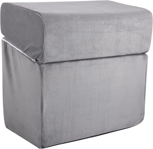 Adjustable Foot Rest Under Desk, Ergonomic Foot Support Cushion, Under Desk Ottoman with Washable Cover, Anti-Slip Design, Ideal for Office, Work, and Home Use (Gray)