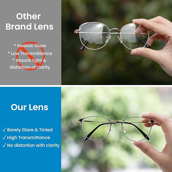 GUDVUE Blue Light Glasses, Computer/Gaming/TV/Phones Glasses for Women/men, Anti Glare/UV400/Eye Strain, Oval Black/Golden