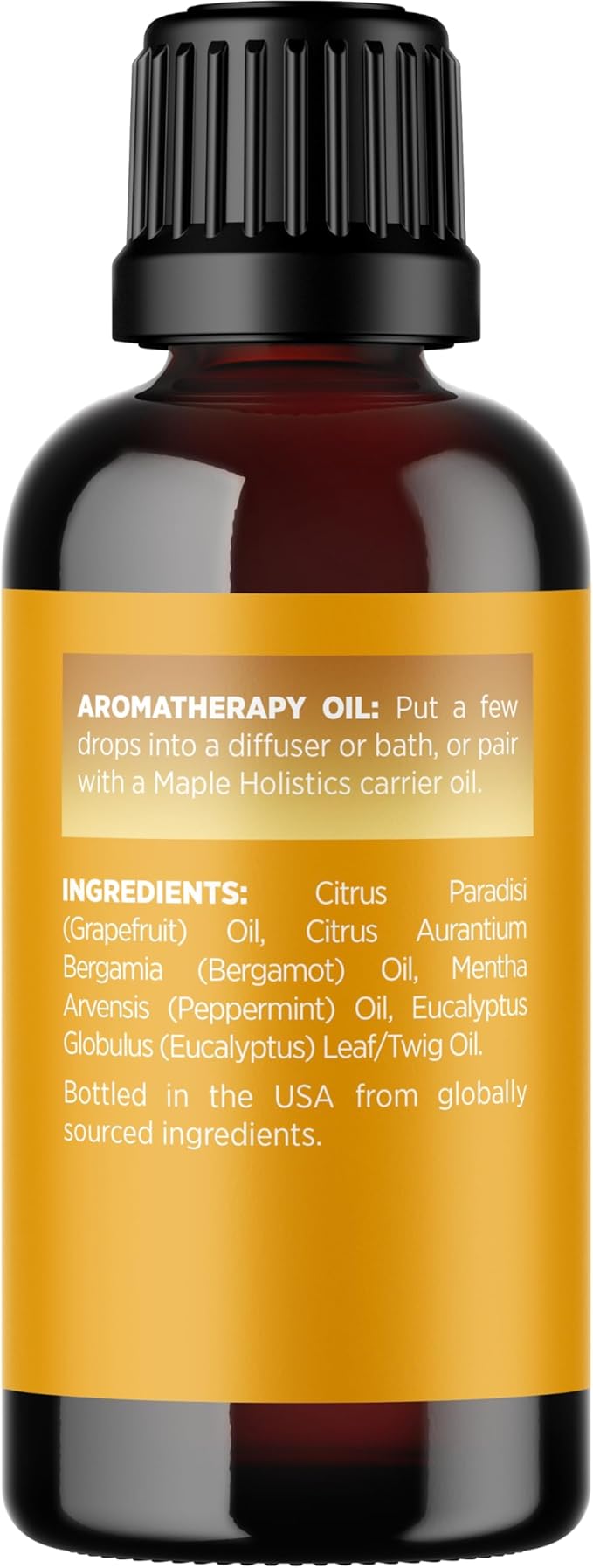 Focus Essential Oil Blend for Diffusers - Aromatherapy Essential Oils Blend for Home and Travel Energy Focus and Attention Support with Grapefruit Bergamot Peppermint and Eucalyptus (1 Fl Oz)