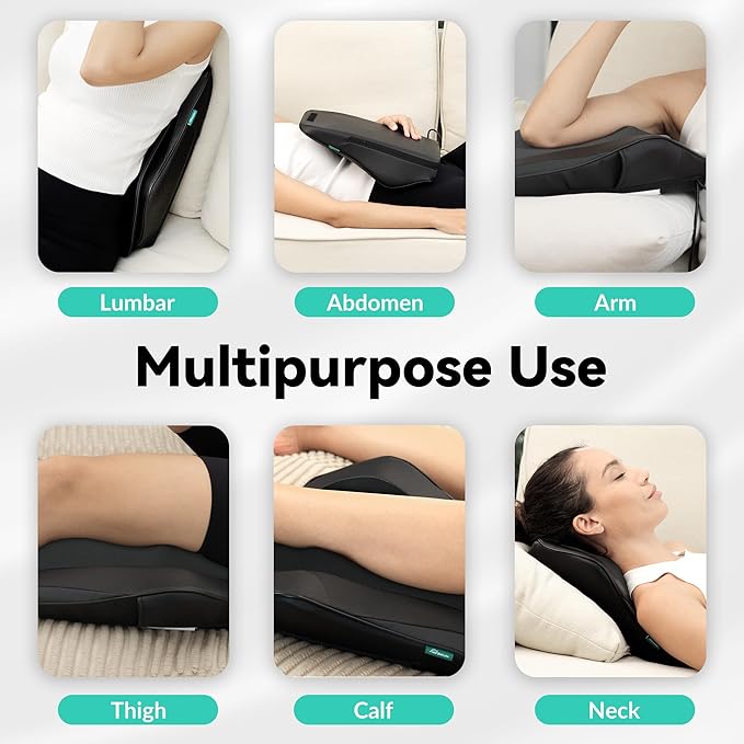 Snailax Back Massager for Back Pain Deep Tissue, Shiatsu Neck and Back Massager with Heat, Vibration, Kneading Massage Pillow for Neck, Shoulder, Gifts for Mom, Dad