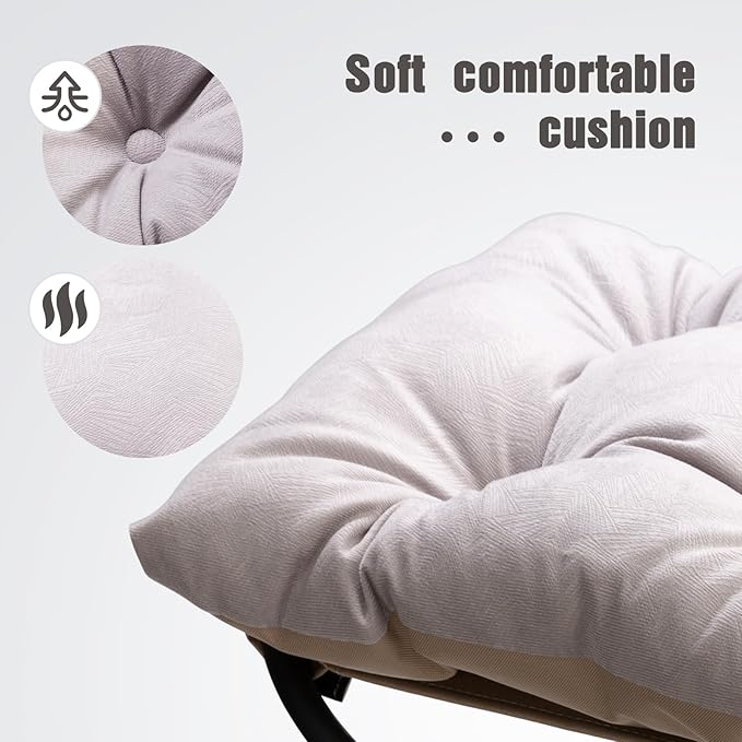 HollyHOME 15"(H) Folding Footrest Stool, Upholstered Small Foldable Ottoman, Accent Padded Sofa Foot Stool for Lazy Chair, Metal Frame Portable Foot Rest Ottoman for Home, Living Room, Bedroom, Grey