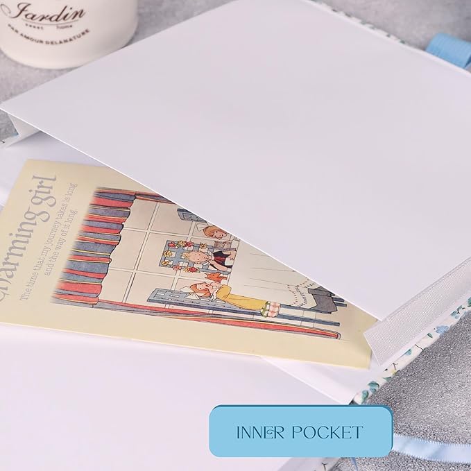 TIEFOSSI Dotted Journal Notebook, Dot Grid Notebook for Women Men, Fabric Flower Journal, 160 GSM Thick Paper, 160 Numbered Pages with Gold Edges, 8 x 8 Square Diary