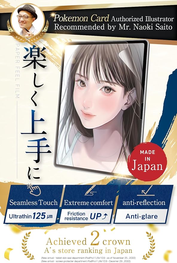 2 Pack Paperfeel Screen protector for iPad Air 13 inch (2025/2024/7th/6th) Matte PET Film for drawing Anti-Glare