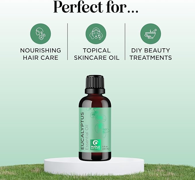 Pure Eucalyptus Essential Oil for Diffuser - Natural Eucalyptus Aromatherapy Diffuser Oil for Scalp Hair Skin and Nails - Undiluted Eucalyptus Essential Oils for Diffusers for Home and Self Care