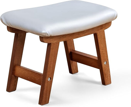 Foot Stool with Leather Cover,Foot Rest Made of Wooden for Couch,Bench,Sofa,Under Office Desk