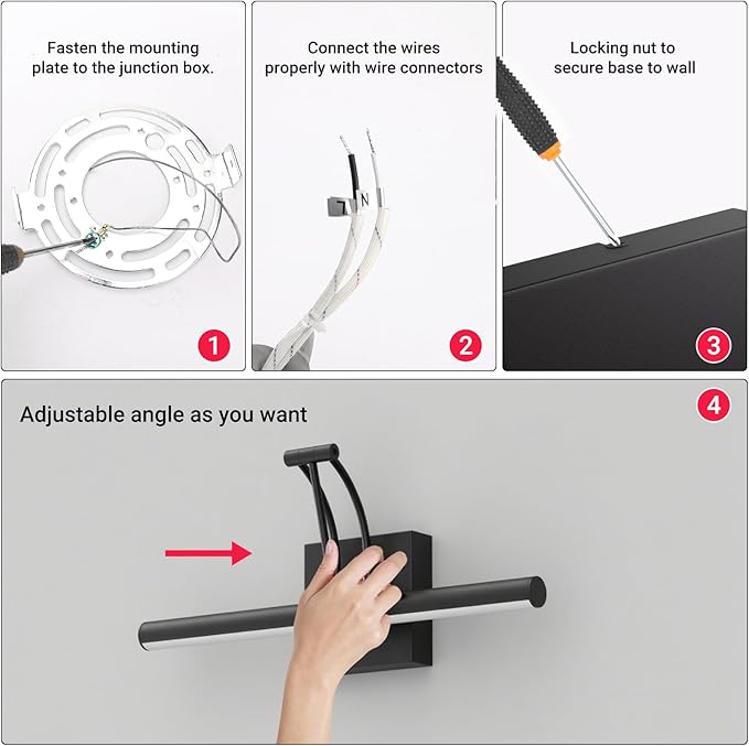 Tipace Black Hardwired Picture Lights for Paintings - 15.7 inch 3CCT Dimmable Modern Gallery Light with Remote Control Led Wall Art Lighting Display Artwork