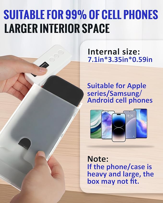 Portable Phone Lock Box with Timer 99 Hours for iPhone & Android, for College Students, Fitness, ADHD, Self-Control, 60 Days Battery, Focus, Gifts for Student Graduation, College Essentials