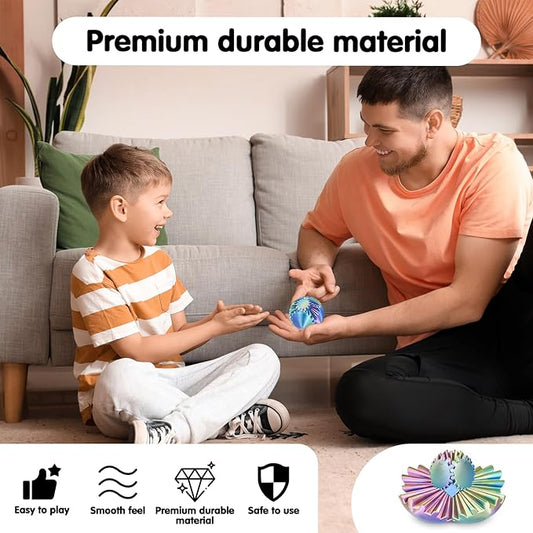 Gear Ball 3D Printed Cube Fidget Toy,Gear Sphere Fidget Toys,Sensory Toys for Stress and Anxiety Relief, Desk Toy Fidget Spinners,Stocking Stuffers for Adults & Kids Gift (Blue Green Purple, 2.3 Inch)