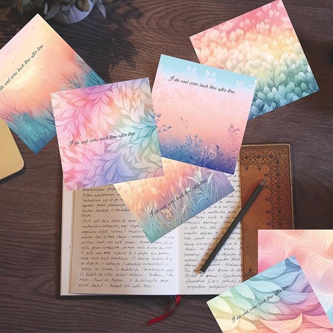 9 Dreamy Pastel Gradient Sticky Notes - Self-Adhesive Note Pads & Memo Notes for School, Office, Home Supplies - Students & Teachers Gift
